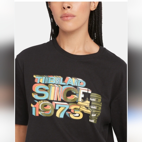 Timberland Since '73 Short Sleeve Black T-Shirt - Unisex NWT Mens M Women's L/XL - Picture 3 of 16